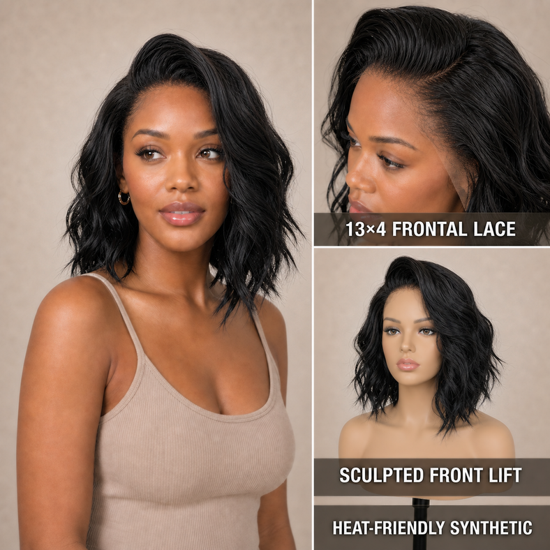 14-Inch Natural Wave Bob Wig: 5-Minute Everyday Styles