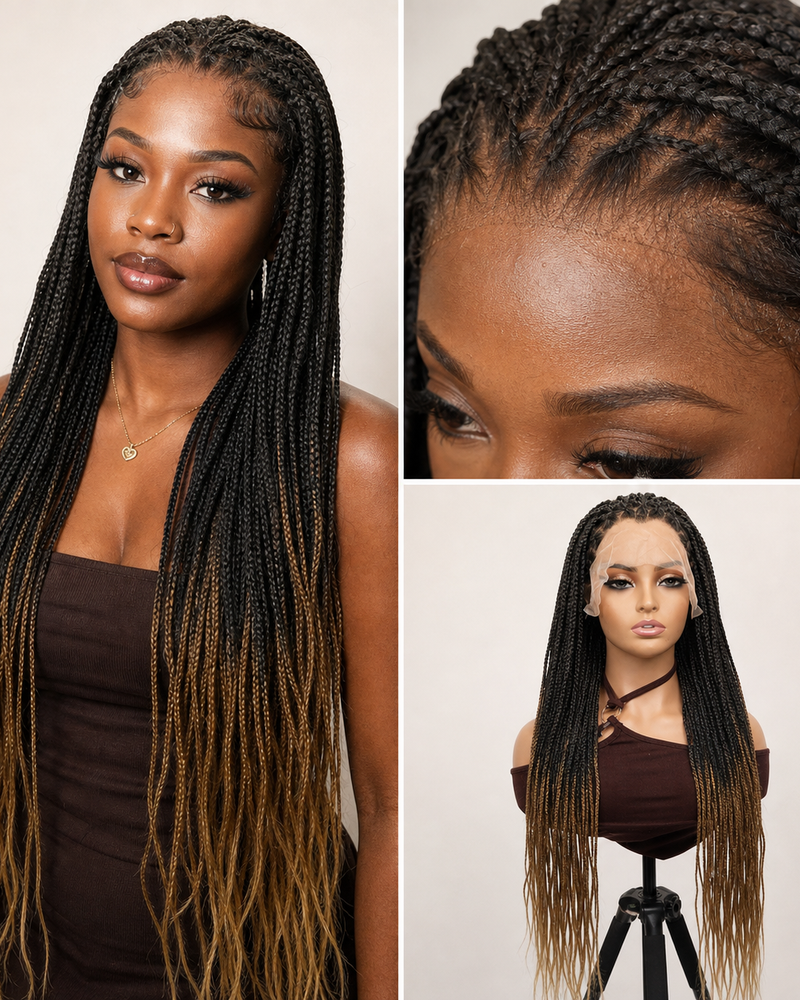 Ombre Brown Box Braids Wig: Braided Style Without the Salon Chair