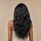 24" 13x4 Lace Front Yaki Detroit Layers Wig - Glueless Free Part | Zivahair Heat-Resistant Synthetic Fiber - Natural Black