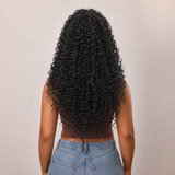 zivahair Heat-Friendly Synthetic 24 Inch Deep Curly 13x4 Frontal Lace Wig Glueless Natural Hairline Ready to Wear - Natural Black