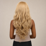 zivahair Heat-Friendly Synthetic 24 Inch Blonde Body Wave 13x4 Frontal Lace Wig Glueless Middle Part Ready to Wear - Honey Blonde