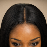 zivahair Heat-Friendly Synthetic 14 Inch Straight Bob 13x4 Frontal Lace Wig Glueless Middle Part Ready to Wear - Natural Black