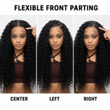 zivahair Heat-Friendly Synthetic 24 Inch Deep Curly 13x4 Frontal Lace Wig Glueless Natural Hairline Ready to Wear - Natural Black