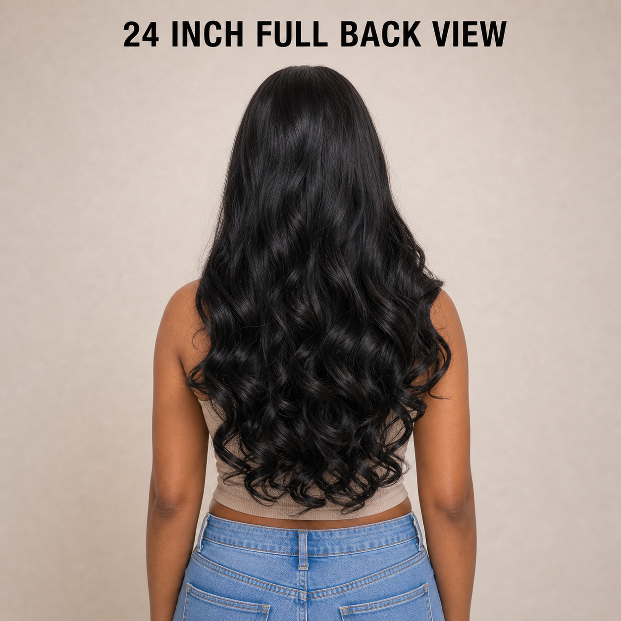 zivahair Heat-Friendly Synthetic 24 Inch Body Wave 13x4 Frontal Lace Wig Glueless Middle Part Ready to Wear - Natural Black